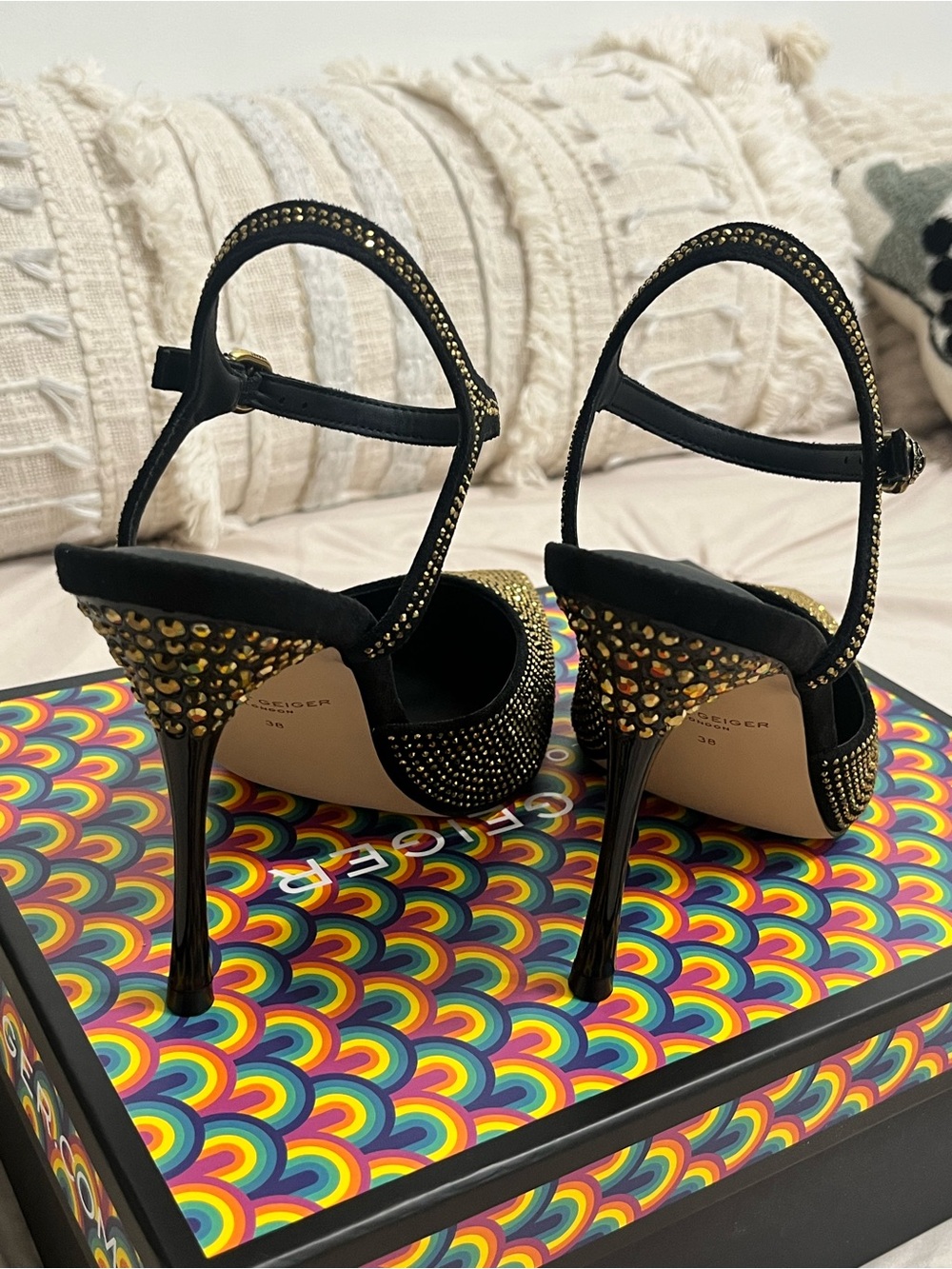Kurt Geiger Mayfair Point Ankle Strap Heels - Picture 10 of 14